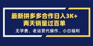 （11288期）最新拼多多合作日入3K+两天销量过百单，无学费、老运营代操作、小白福利-黑斯坦丁项目网