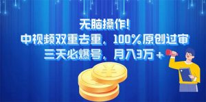 （11353期）无脑操作!中视频双重去重，100%原创过审，三天必爆号，月入3万+-黑斯坦丁项目网
