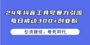 （11354期）24年抖音工具号暴力引流，每日被动300+创业粉，创业粉捷径，卷死同行-黑斯坦丁项目网
