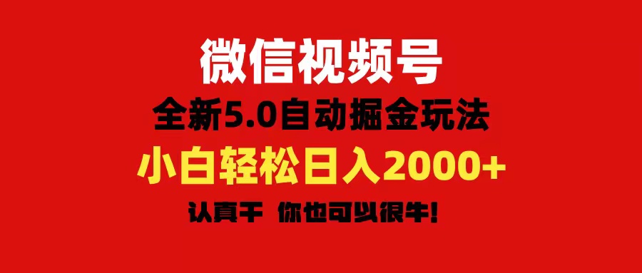 (11332期)微信视频号变现,5.0全新自动掘金玩法,日入利润2000+有手就行-黑斯坦丁项目网
