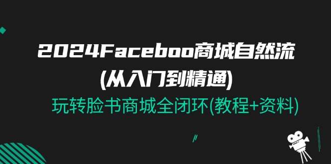 (11368期)2024Faceboo 商城自然流(从入门到精通),玩转脸书商城全闭环(教程+资料)-黑斯坦丁项目网