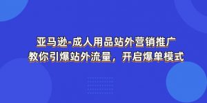 （11398期）亚马逊-成人用品 站外营销推广  教你引爆站外流量，开启爆单模式-黑斯坦丁项目网