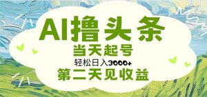 （11426期）AI撸头条，轻松日入3000+无脑操作，当天起号，第二天见收益-黑斯坦丁项目网