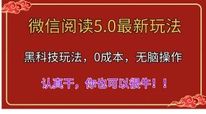 （11507期）微信阅读最新5.0版本，黑科技玩法，完全解放双手，多窗口日入500＋-黑斯坦丁项目网