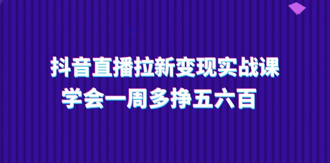 （11254期）抖音直播拉新变现实操课，学会一周多挣五六百（15节课）-黑斯坦丁项目网