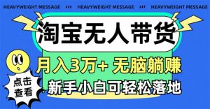 （11574期）淘宝无人带货3.0高收益玩法，月入3万+，无脑躺赚，新手小白可落地实操-黑斯坦丁项目网