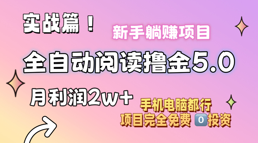 (11578期)小说全自动阅读撸金5.0 操作简单 可批量操作 零门槛!小白无脑上手月入2w+-黑斯坦丁项目网
