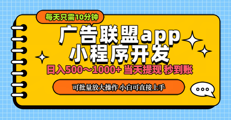 （11645期）小程序开发 广告赚钱 日入500~1000+ 小白轻松上手！-黑斯坦丁项目网