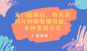 （11647期）无门槛项目，每天花两分钟躺着收益，多种收益方式-黑斯坦丁项目网