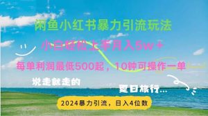 （11650期）2024暑假赚钱项目小红书咸鱼暴力引流，简单无脑操作，每单利润500+，…-黑斯坦丁项目网