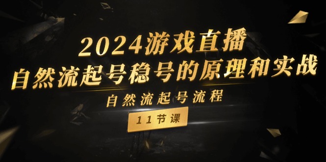 （11653期）2024游戏直播-自然流起号稳号的原理和实战，自然流起号流程（11节）-黑斯坦丁项目网