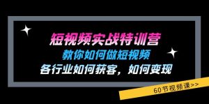 （11729期）短视频实战特训营：教你如何做短视频，各行业如何获客，如何变现 (60节)-黑斯坦丁项目网