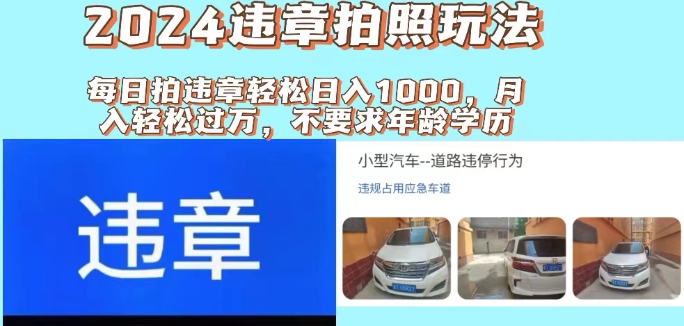(11743期)2024违章拍照新玩法,推广躺赚+拍照赚钱双模式,日入1000+-黑斯坦丁项目网