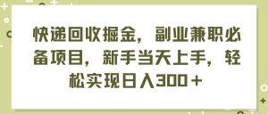 (11747期)快递回收掘金,副业兼职必备项目,新手当天上手,轻松实现日入300+-黑斯坦丁项目网