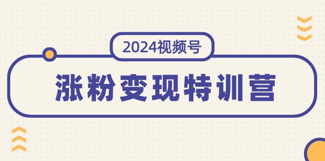 (11779期)2024视频号-涨粉变现特训营:一站式打造稳定视频号涨粉变现模式(10节)-黑斯坦丁项目网