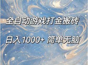 （11785期）全自动游戏打金搬砖，日入1000+简单无脑-黑斯坦丁项目网