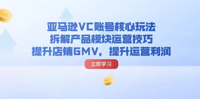 (11848期)亚马逊VC账号核心玩法,拆解产品模块运营技巧,提升店铺GMV,提升运营利润-黑斯坦丁项目网