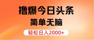 （11849期）撸爆今日头条，简单无脑，日入2000+-黑斯坦丁项目网