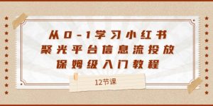 （12020期）从0-1学习小红书 聚光平台信息流投放，保姆级入门教程（12节课）-黑斯坦丁项目网
