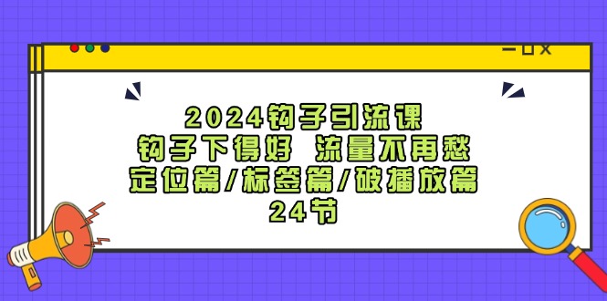 （12097期）2024钩子·引流课：钩子下得好 流量不再愁，定位篇/标签篇/破播放篇/24节-黑斯坦丁项目网