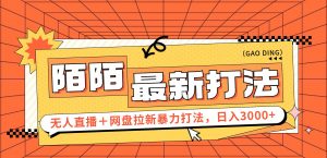 (12148期)日入3000+,陌陌最新无人直播+网盘拉新打法,落地教程-黑斯坦丁项目网