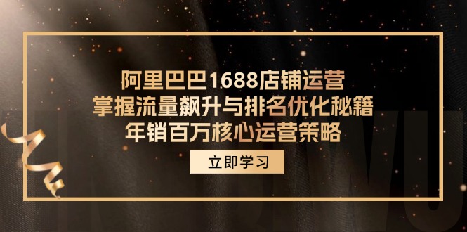 (12184期)阿里巴巴1688店铺运营,掌握流量飙升与排名优化秘籍 年销百万核心运营策略-黑斯坦丁项目网