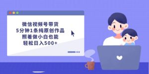 （12218期）微信视频号带货，5分钟1条纯原创作品，照着做小白也能轻松日入500+-黑斯坦丁项目网