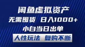 （12229期）闲鱼虚拟资产 无需囤货 日入1000+ 小白当日出单 人性玩法 复购不断-黑斯坦丁项目网