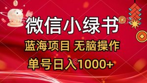 （12237期）微信小绿书，蓝海项目，无脑操作，一天十几分钟，单号日入1000+-黑斯坦丁项目网