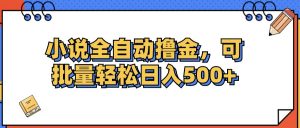 （12244期）小说全自动撸金，可批量日入500+-黑斯坦丁项目网