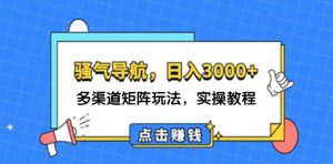 (12255期)日入3000+ 骚气导航,多渠道矩阵玩法,实操教程-黑斯坦丁项目网
