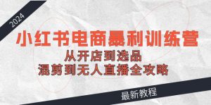 (12361期)2024小红书电商暴利训练营:从开店到选品,混剪到无人直播全攻略-黑斯坦丁项目网