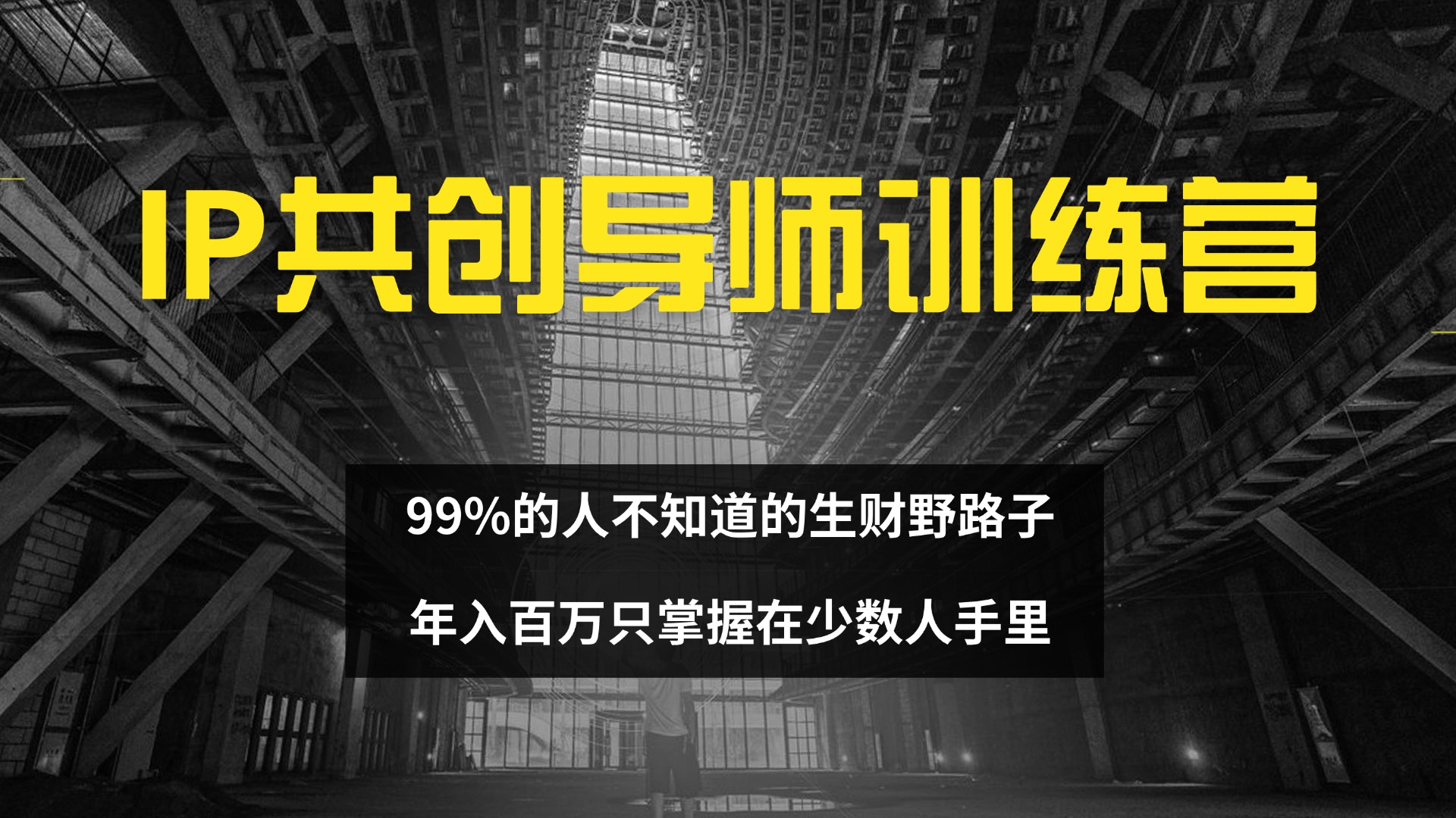 （12504期）IP共创导师训练营 99%的人不知道的生财野路子 只掌握在少数人手里-黑斯坦丁项目网