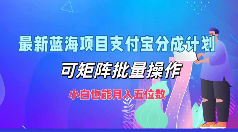 （12515期）最新蓝海项目支付宝分成计划，可矩阵批量操作，小白也能月入五位数-黑斯坦丁项目网