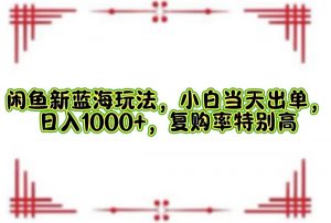 （12516期）闲鱼新蓝海玩法，小白当天出单，日入1000+，复购率特别高-黑斯坦丁项目网