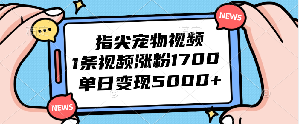 （12549期）指尖宠物视频，1条视频涨粉1700，单日变现5000+-黑斯坦丁项目网