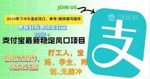 （12563期）下半年最新风口项目，支付宝最稳定玩法，0成本无脑操作，最快当天提现…-黑斯坦丁项目网
