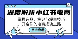 (12585期)深度解析小红书电商:掌握选品、笔记与爆单技巧,开启你的电商成功之路-黑斯坦丁项目网
