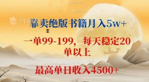 （12595期）靠卖绝版书籍月入5w+,一单199， 一天平均20单以上，最高收益日入 4500+-黑斯坦丁项目网