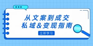 （12641期）从文案到成交，私域&变现指南：朋友圈策略+文案撰写+粉丝运营实操-黑斯坦丁项目网