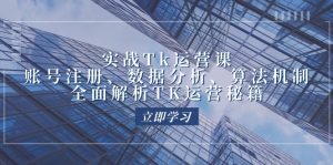 （12644期）实战Tk运营实操：账号注册、数据分析、算法机制，全面解析TK运营秘籍-黑斯坦丁项目网
