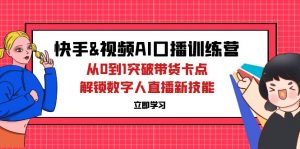 (12665期)快手&视频号AI口播特训营:从0到1突破带货卡点,解锁数字人直播新技能-黑斯坦丁项目网