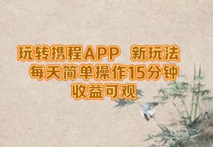 （12705期）玩转携程APP，新玩法，每天简单操作15分钟，收益可观-黑斯坦丁项目网