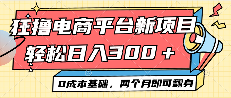 (12685期)电商平台新赛道变现项目小白轻松日入300+0成本基础两个月即可翻身-黑斯坦丁项目网
