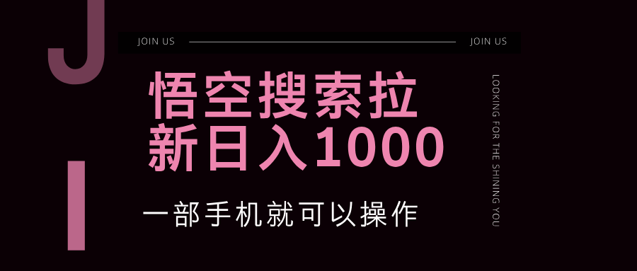 （12717期）悟空搜索类拉新 蓝海项目 一部手机就可以操作 教程非常详细-黑斯坦丁项目网