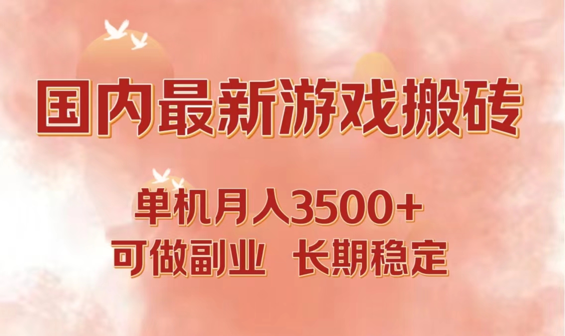 (12775期)国内最新游戏打金搬砖,单机月入3500+可做副业 长期稳定-黑斯坦丁项目网