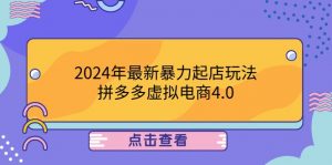 (12762期)2024年最新暴力起店玩法,拼多多虚拟电商4.0,24小时实现成交,单人可以..-黑斯坦丁项目网