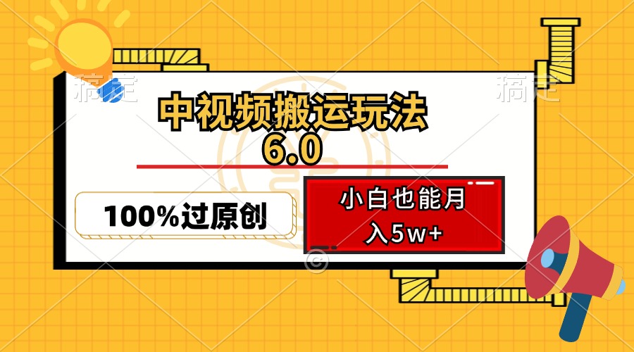 (12838期)中视频搬运玩法6.0,利用软件双重去重,100%过原创,小白也能月入5w+-黑斯坦丁项目网
