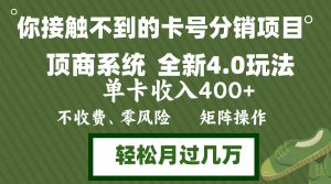 （12917期）年底卡号分销顶商系统4.0玩法，单卡收入400+，0门槛，无脑操作，矩阵操…-黑斯坦丁项目网