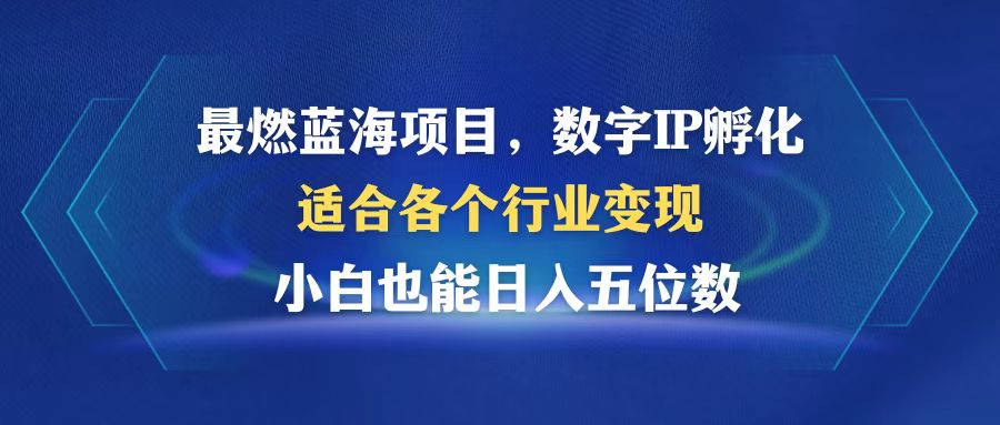 （12941期）最燃蓝海项目  数字IP孵化  适合各个行业变现  小白也能日入5位数-黑斯坦丁项目网